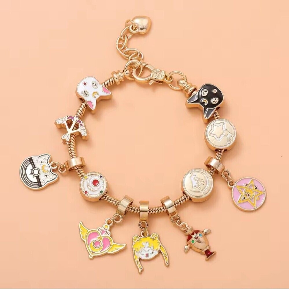Sailor Moon Hot Sexy Charms Bracelet Cat Anime Magic Power Jewelry